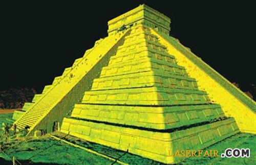 賽阿克用激光掃描技術(shù)為墨西哥瑪雅遺址奇察伊察&ldquo;羽蛇神金字塔&rdquo;制作的3D圖像。