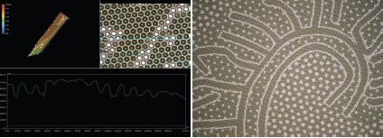 圖1：激光雕刻網(wǎng)版，在被雕刻的地方，印刷的顏色會(huì)從網(wǎng)孔中通過。