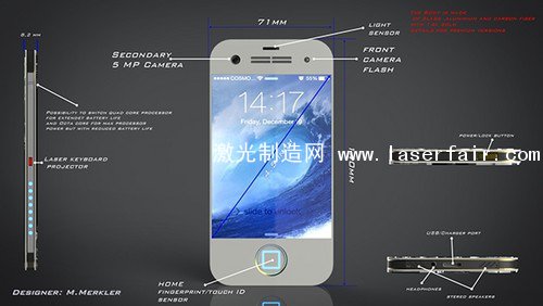 丑爆了 iPhone8概念機帶激光鍵盤投影