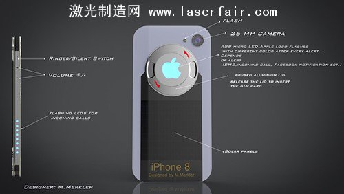 丑爆了 iPhone8概念機帶激光鍵盤投影